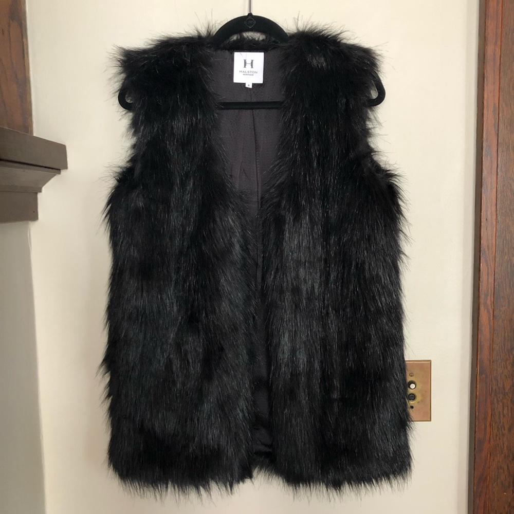 Halston Heritage Faux Fur Vest 6